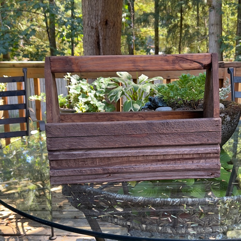 Rustic Farmhouse Wooden Handcrafted toolBox Decoration Storage Planter Container